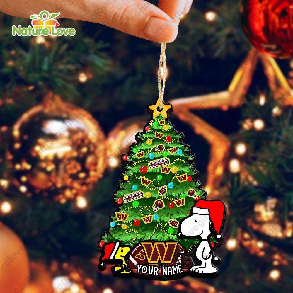 Washington Commanders Custom Snoopy Peanuts Christmas Ornament Xmas Decoration