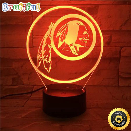 Washington Football Team Night Light Football 3D Illusion LED Lamp