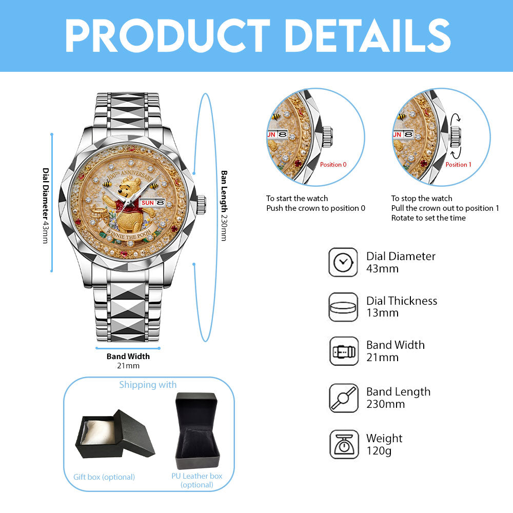 Winnie-the-Pooh 100th Anniversary Alloy Luxury Quartz Watch - TMTHU8013