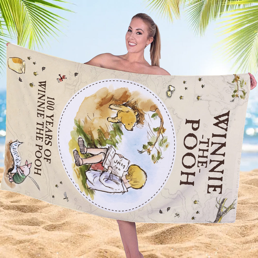 Winnie-the-Pooh 100th Anniversary Rectangle Beach Towel – TMTHU6426