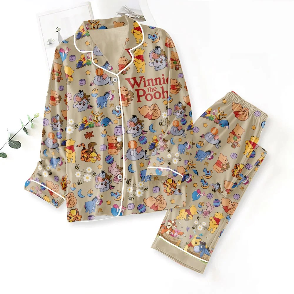 Winnie-the-Pooh Satin Pajama Set with Piping – TMTHU9465