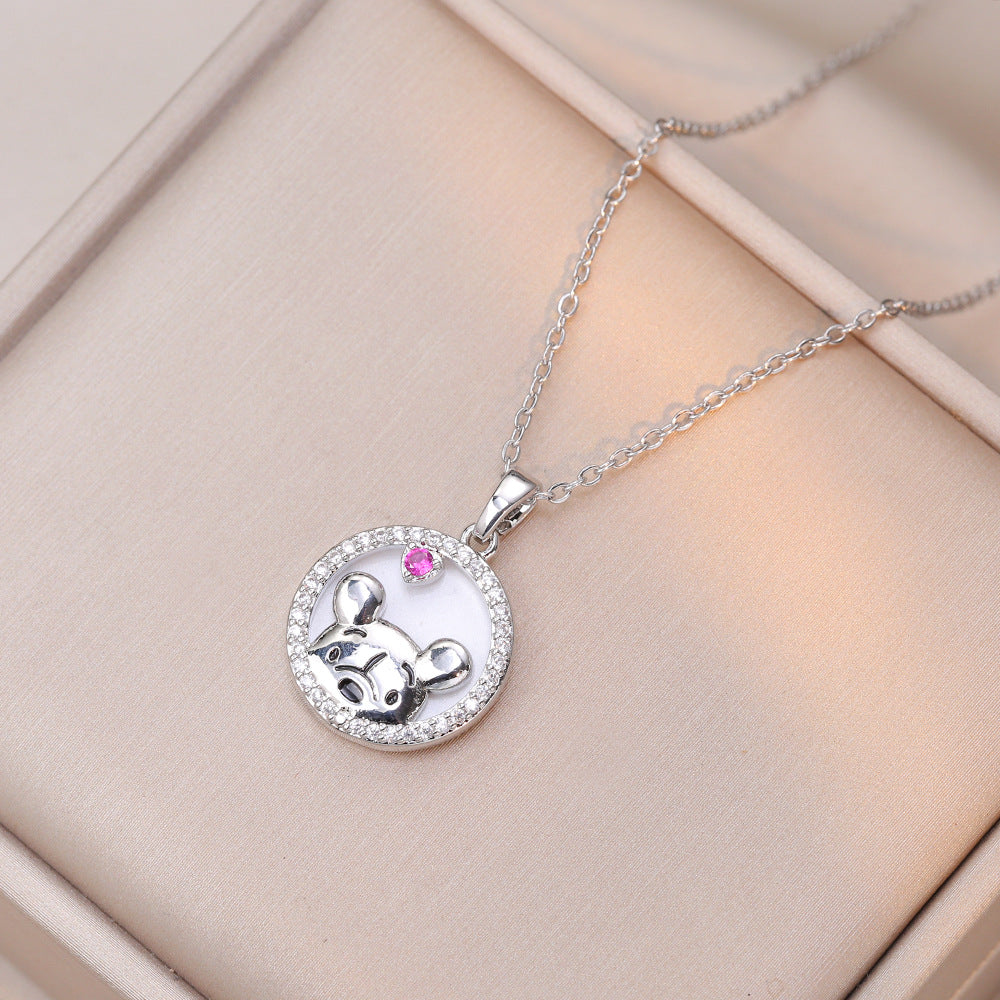 Winnie-the-Pooh Rhinestone Pendant Necklace – MAITMDROP168