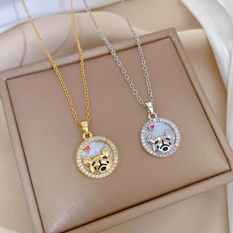Winnie-the-Pooh Rhinestone Pendant Necklace – MAITMDROP168