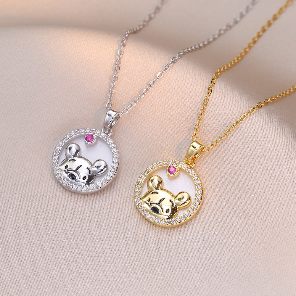 Winnie-the-Pooh Rhinestone Pendant Necklace – MAITMDROP168