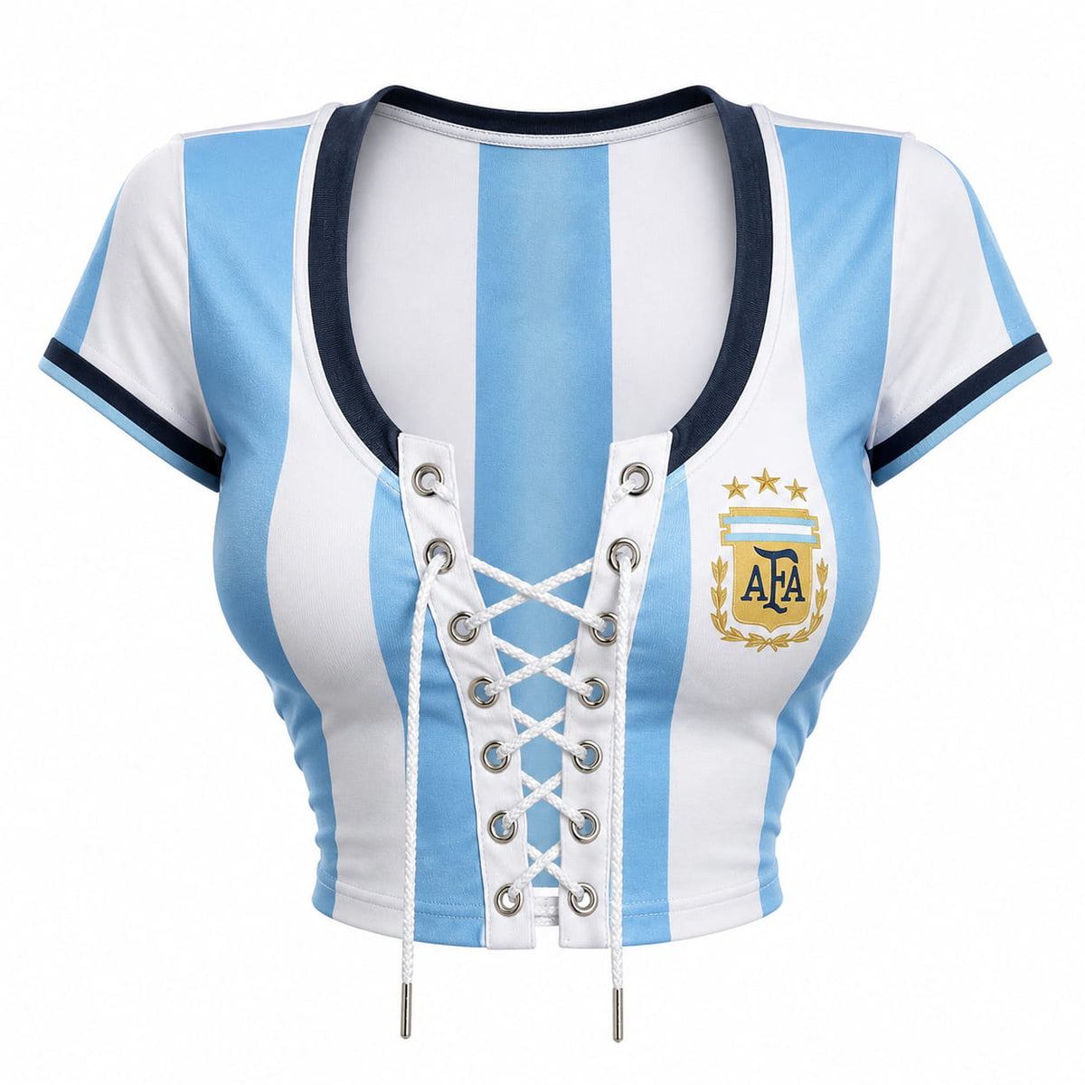 World Cup 2026 Argentina Lace-Up Crop Top