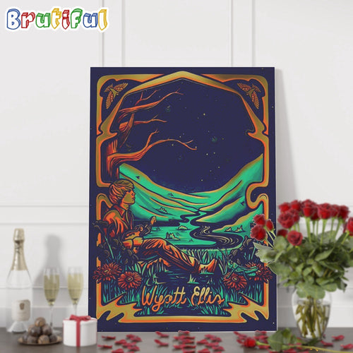 Wyatt Ellis Happy Valley Gold Foil Screen Print By The Grass Spot Event Wall Art Poster Canvas