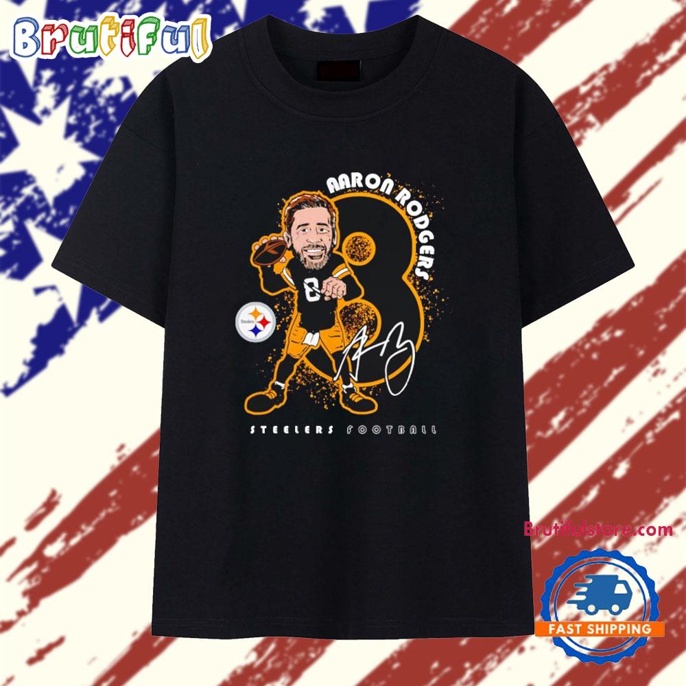 Aaron Rodgers Pittsburgh Steelers Steel City Signature Caricature T Shirt