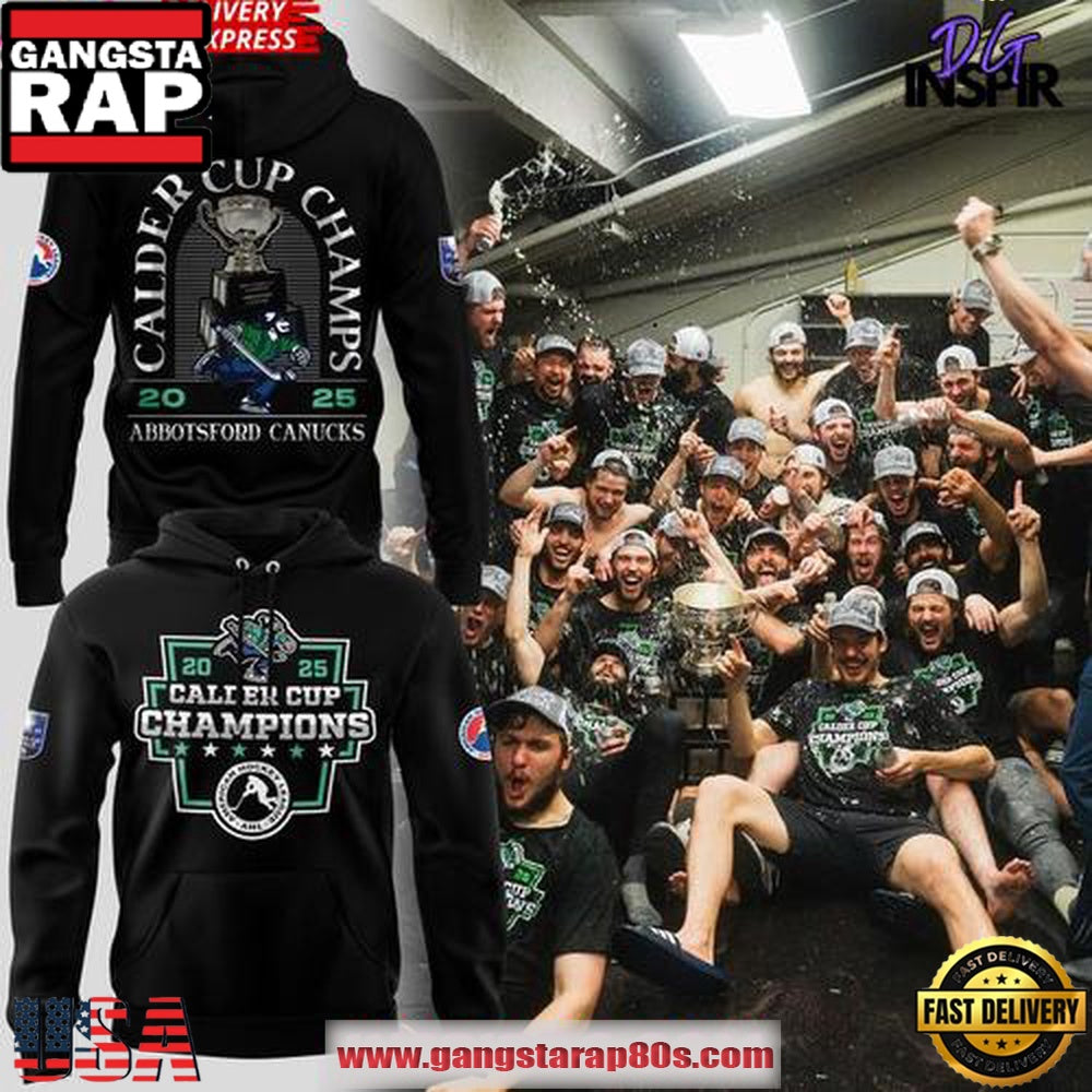 Abbotsford Canucks 2025 Calder Cup Champions Black Edition All Over Print Hoodie
