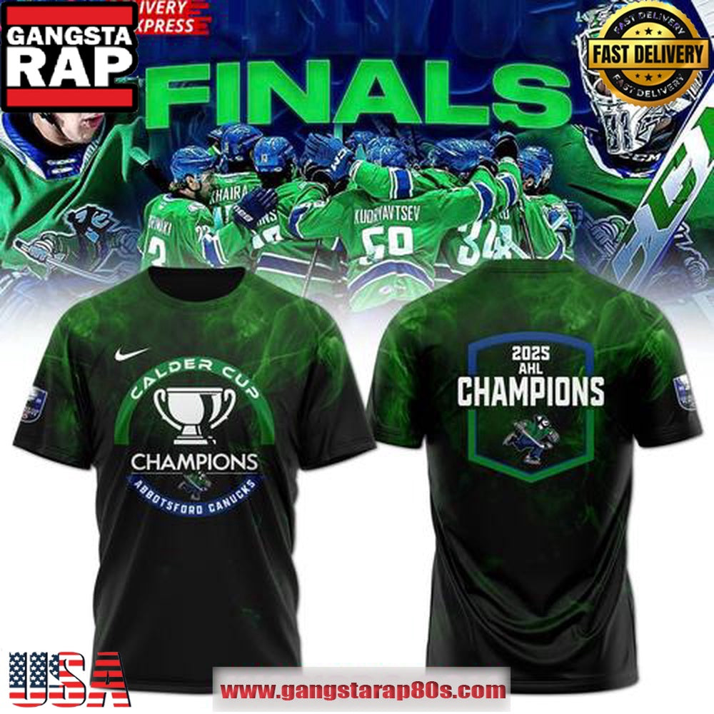 Abbotsford Canucks 2025 Calder Cup Champions Green Unisex T Shirt