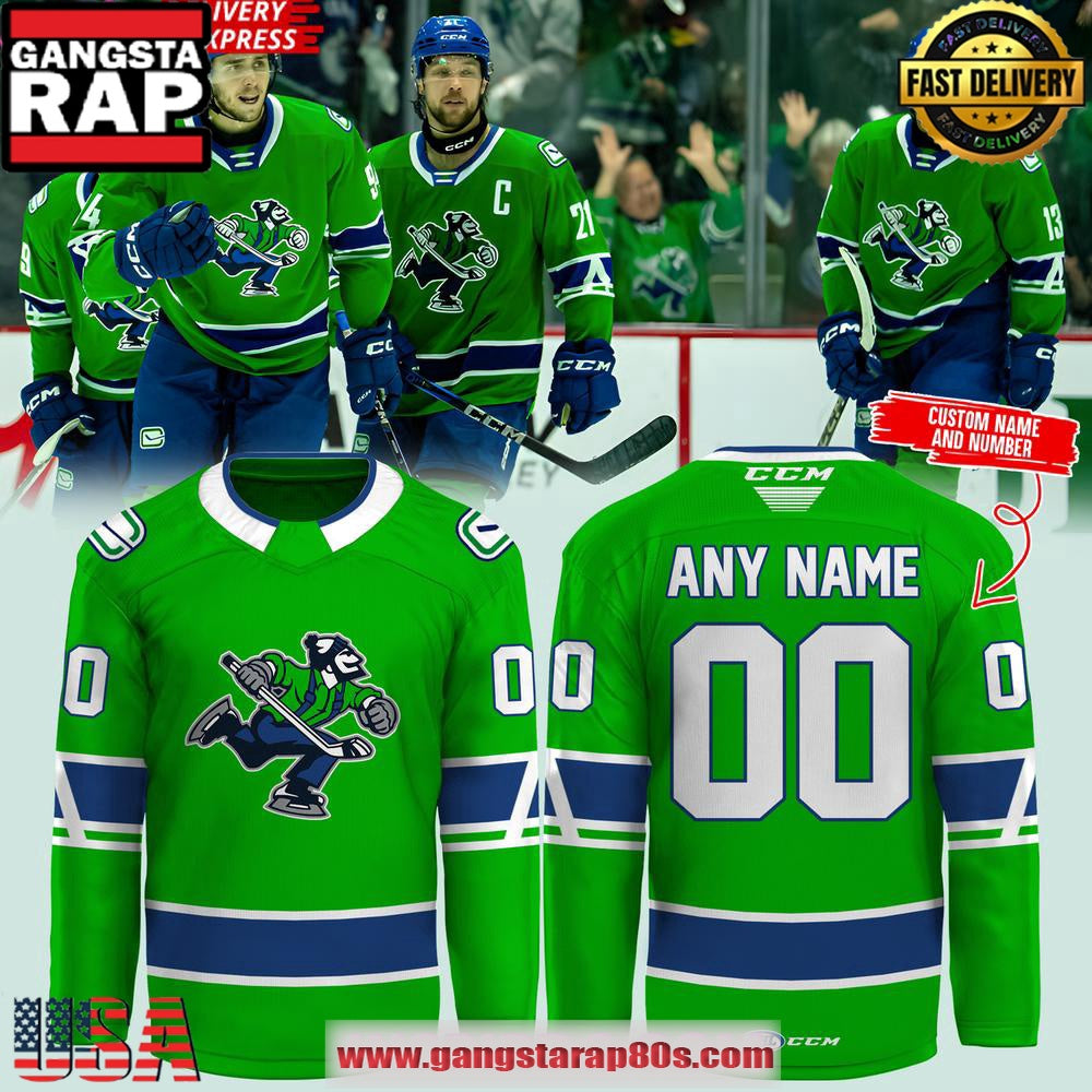 Abbotsford Canucks AHL CCM Edition Green Custom Hockey Jersey