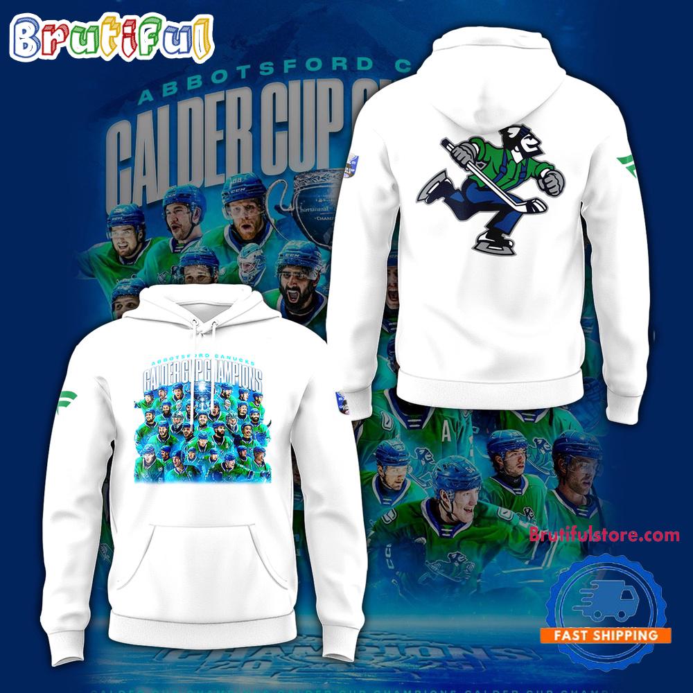 Abbotsford Canucks Calder Cup Champions 2025 Team White Hoodie