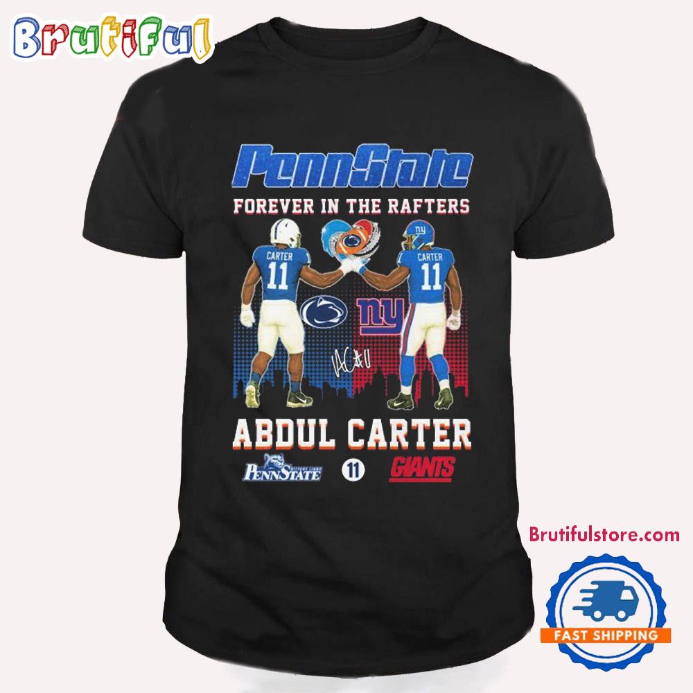 Abdul Carter Penn State Nittany Lions X New York Giants Forever In The Rafters T Shirt
