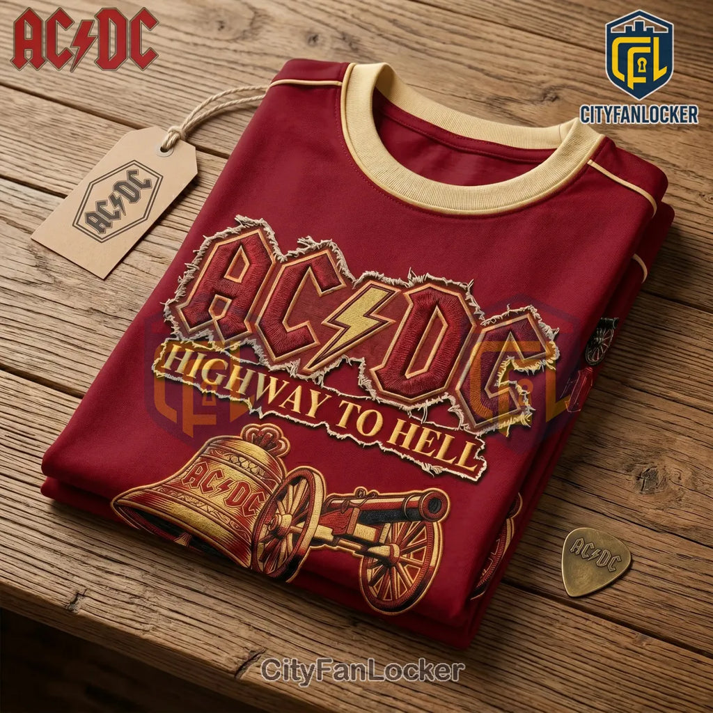 AC/DC Highway To Hell Maroon Premium Cotton T-Shirt