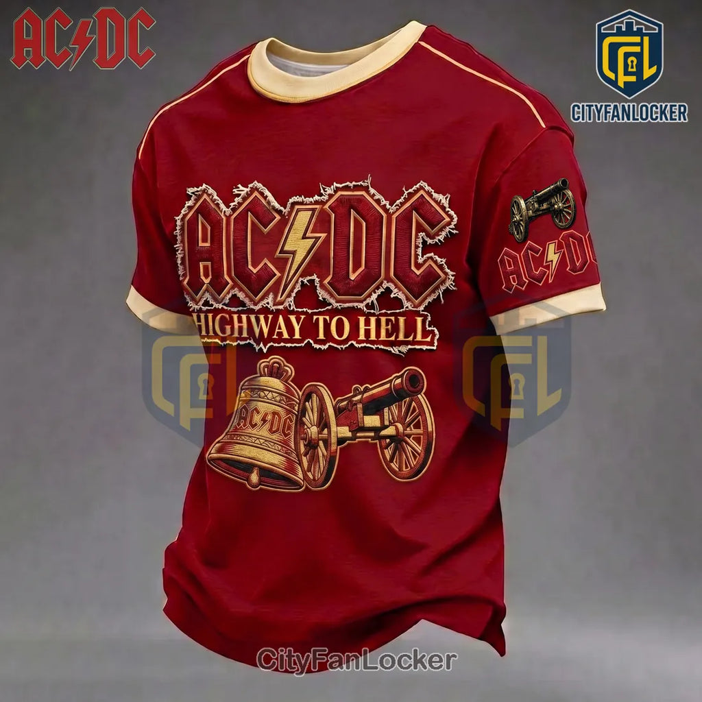 AC/DC Highway To Hell Maroon Premium Cotton T-Shirt