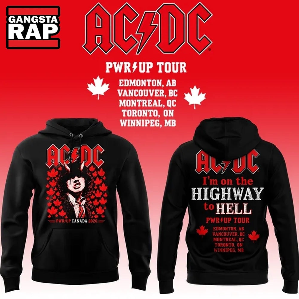 ACDC Highway to Hell PWR UP Tour Canada 2026 Limited Edition Hoodie T-Shirt