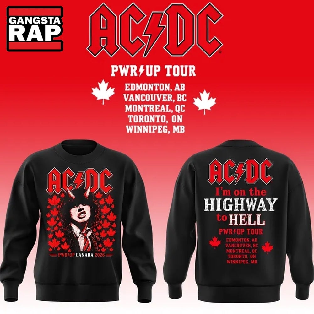 ACDC Highway to Hell PWR UP Tour Canada 2026 Limited Edition Hoodie T-Shirt