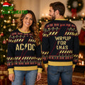 ACDC Power Up Lightning Pattern PWR Up For Xmas Knitted Ugly Christmas Sweater - Unique Gifts For Every Occasion