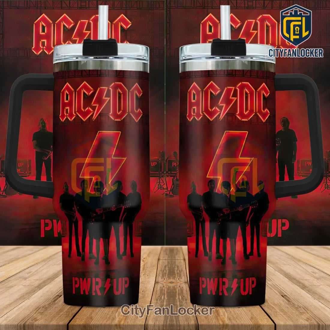 AC/DC PWR UP Rock Band 40oz Stainless Steel Tumbler