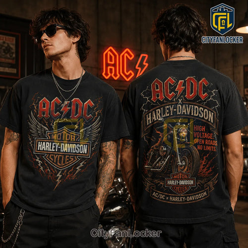 AC/DC x Harley-Davidson Vintage Black T-Shirt