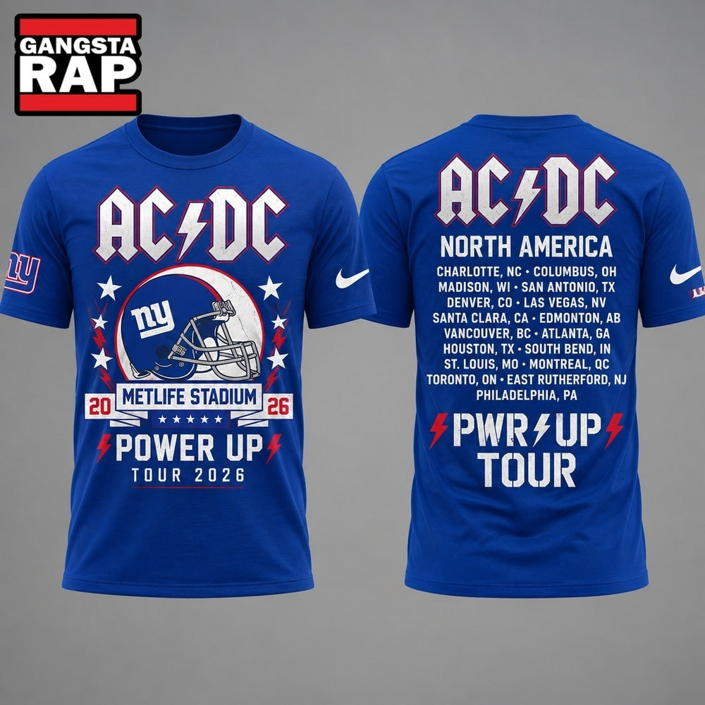 ACDC x New York Giants POWER UP TOUR 2026 T Shirt