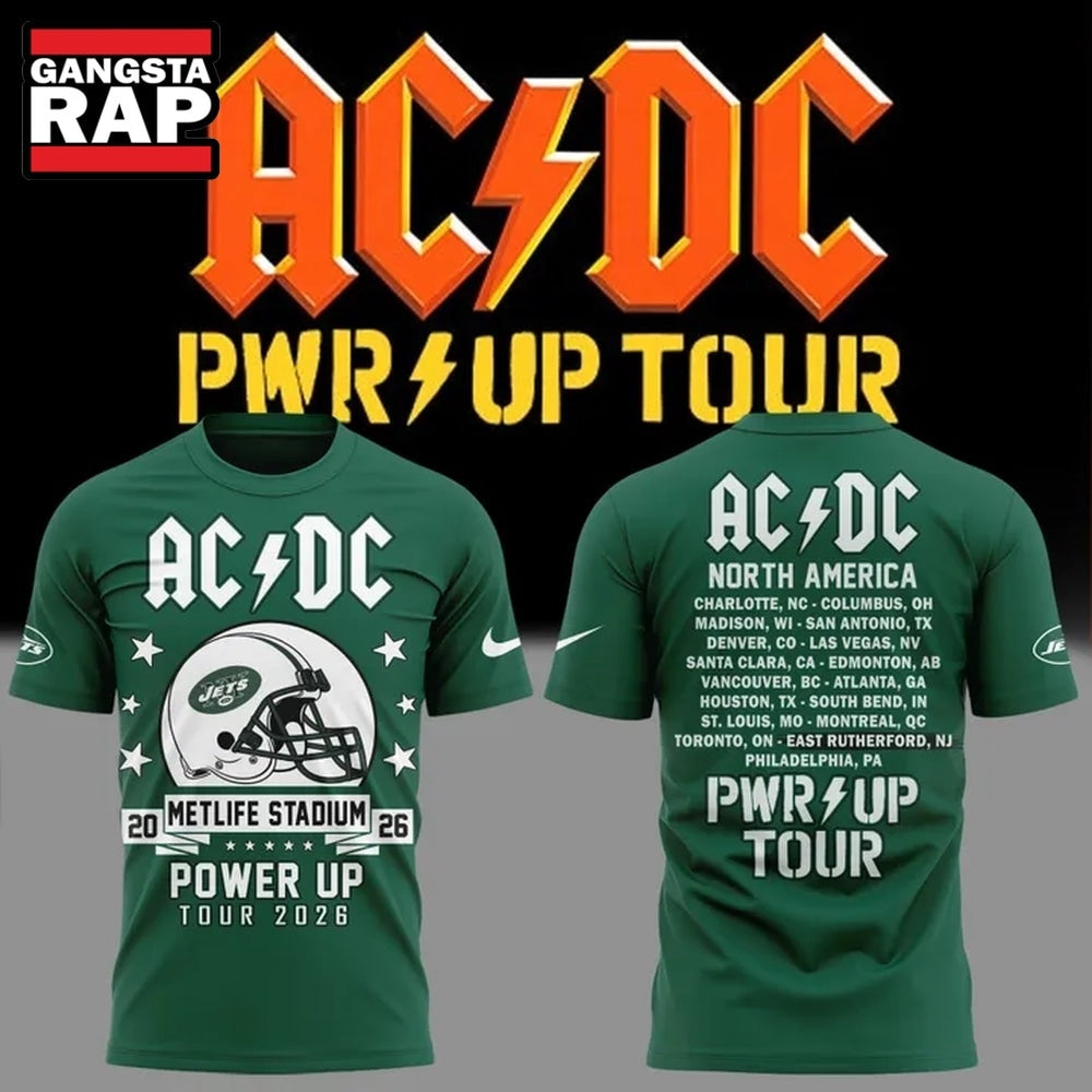 ACDC x New York Jets POWER UP TOUR 2026 Hoodie T-Shirt