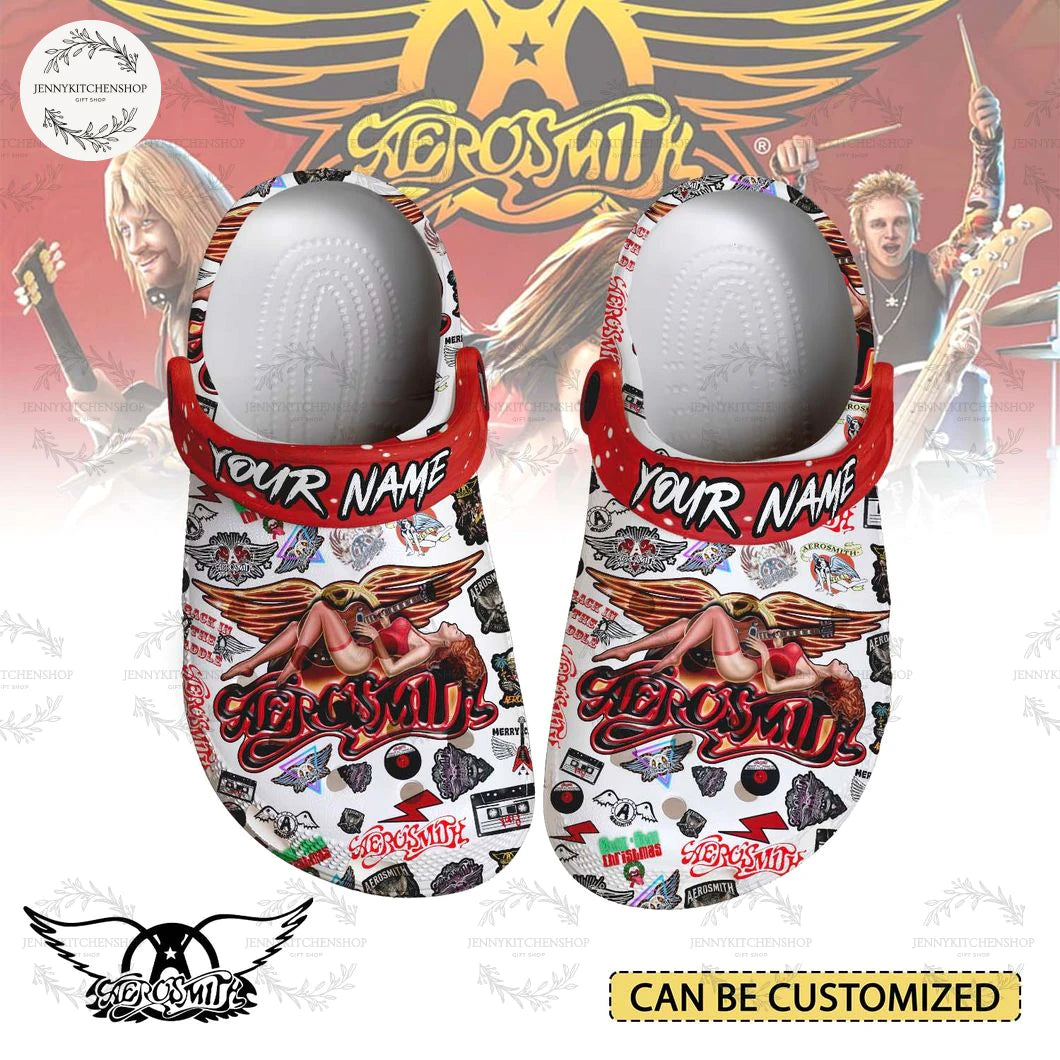 Aeorosmith x Christmas Crocs Crocband Clogs