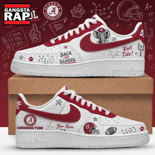 Alabama Crimson Tide 2026 NCAA Football Back To School Air Force 1 Shoes Sneakers