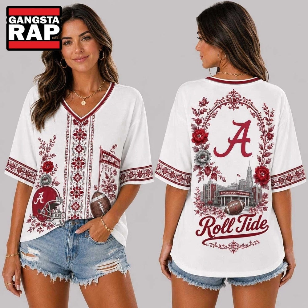 Alabama Crimson Tide NCAA Collegiate Pride Collection V Neck T Shirt