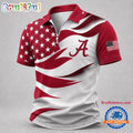 Alabama Crimson Tide NCAA Freedom Wave Zipper Polo Shirt