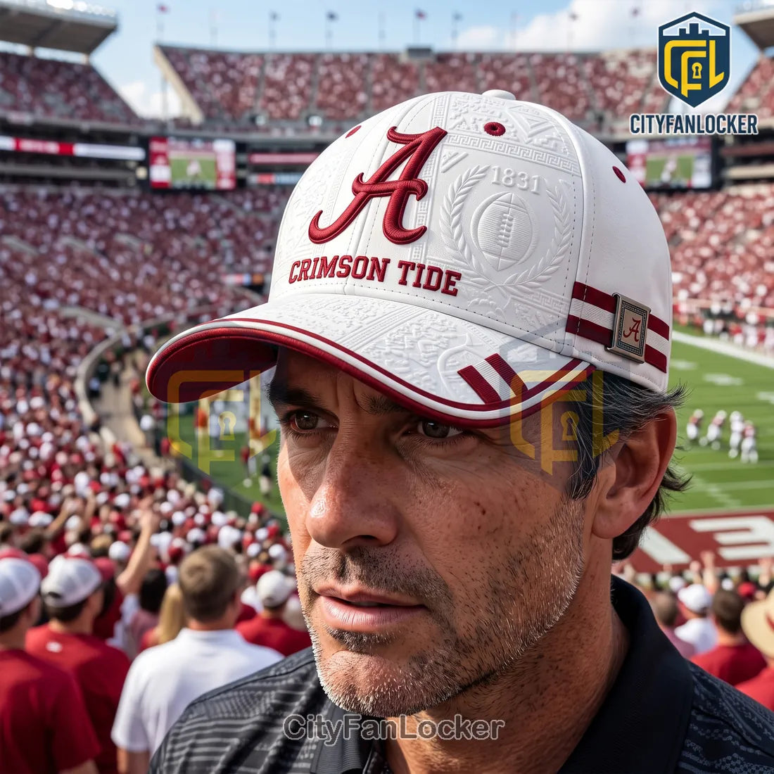 Alabama Crimson Tide White Embossed Logo Cap