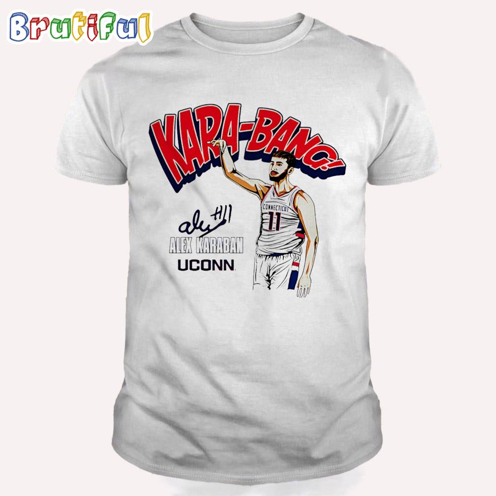 Alex Karaban Uconn Basketball Player Caricature Signature T Shirt