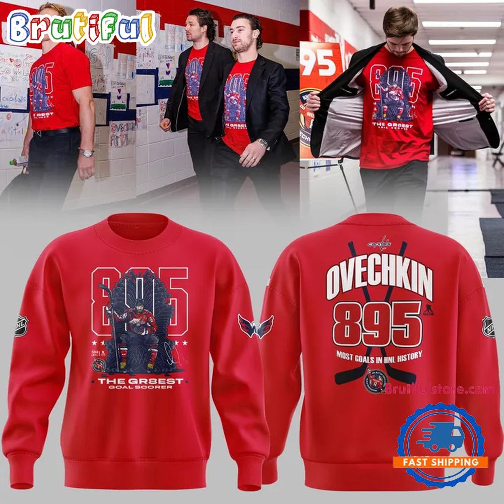 Alexander Ovechkin Washington Capitals NHL All-Time Leading Goal Scorer 895 Hoodie T-Shirt