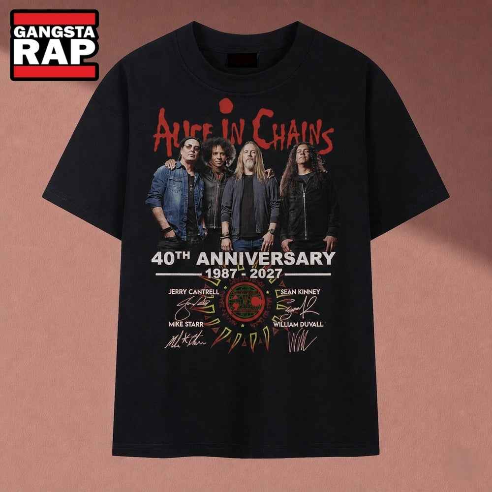 Alice In Chains 40th Anniversary 1987 2027 Signatures T Shirt, Music 2D Shirt