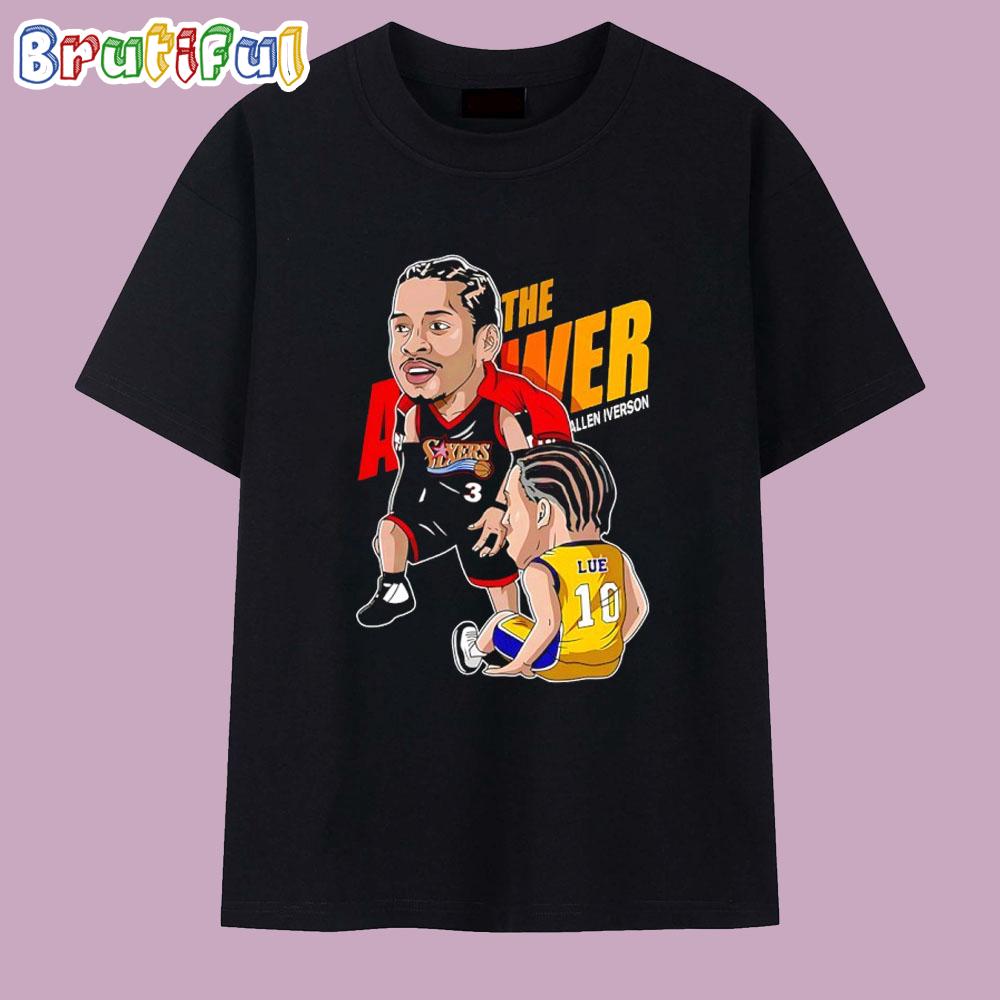 Allen Iverson the Answer Step Over Lue Caricature T Shirt