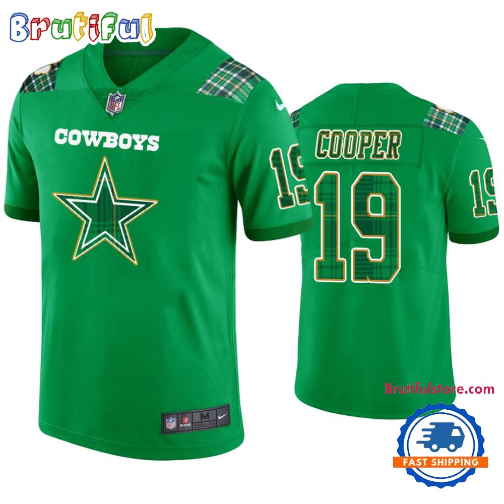Amari Cooper Dallas Cowboys #19 Jersey St. Patricks Day Kelly Green Lucky Football Jersey