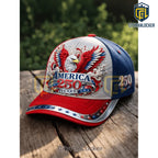 America 250 Years Patriotic Eagle Red White Blue Cap