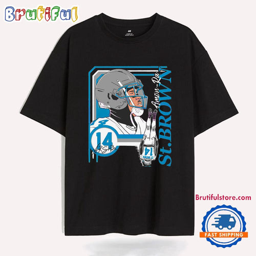 Amon Ra St Brown Collage Frame 14 Detroit Lions T Shirt