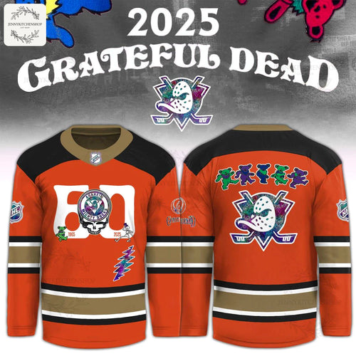 Anaheim Ducks Grateful Dead 60th 2025 Limited Hockey Jersey