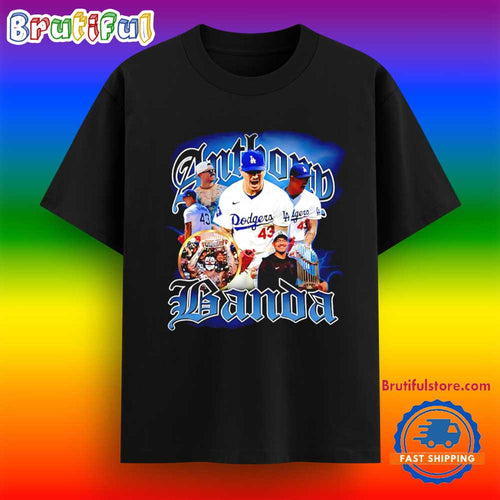Anthony Banda Los Angeles Dodgers Player Collage T Shirt