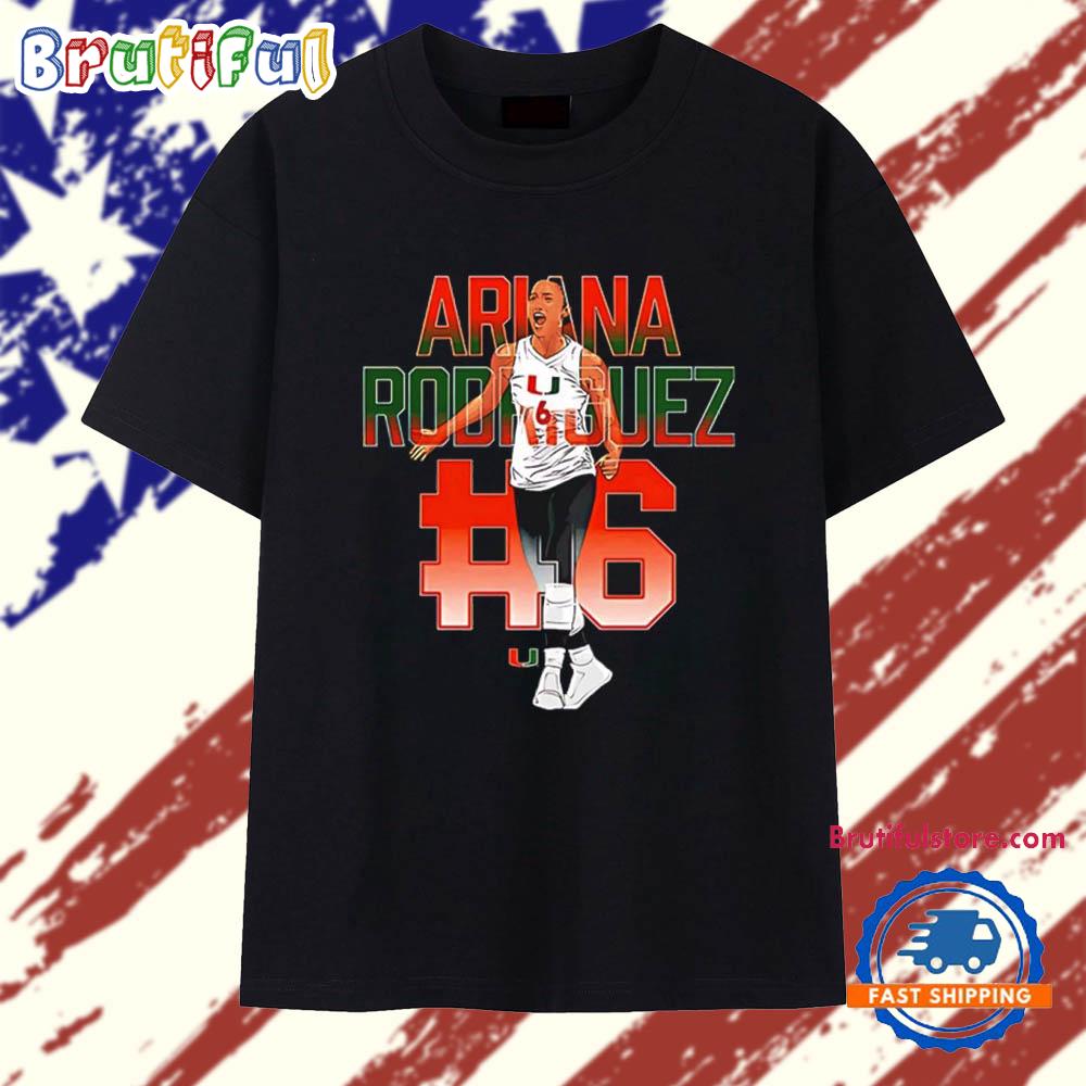 Ariana Rodriguez Miami Volleyball NCAA Legends Caricature T Shirt