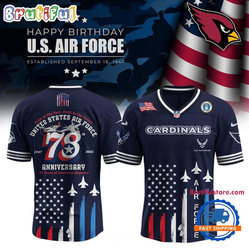 Arizona Cardinals 2025 NFL US Air Force Birthday Football Jersey