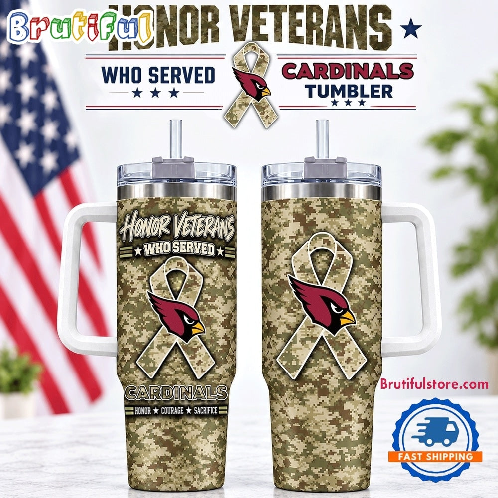 Arizona Cardinals 2026 NFL Honor Veterans Camo Stanley Tumbler
