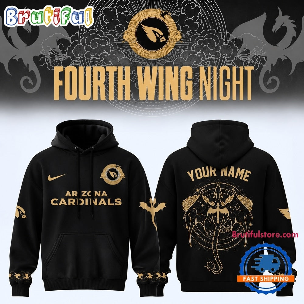 Arizona Cardinals Fourth Wing Night 2026 Custom Black Hoodie