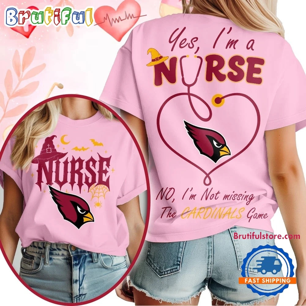 Arizona Cardinals NFL Night Shift Never Misses Game Day Halloween Nurse Unisex 3D Shirt
