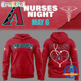 Arizona Diamondbacks NURSES NIGHT Red Hoodie T-Shirt