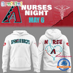 Arizona Diamondbacks NURSES NIGHT White Hoodie T-Shirt