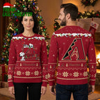 Arizona Diamondbacks Snoopy Christmas Lights Ugly Christmas Sweater