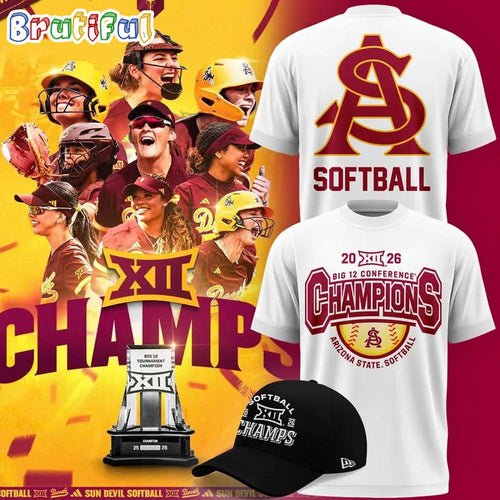 Arizona State Sun Devils 2026 Big 12 Softball Tournament Champions Limited Edition 3D Shirt