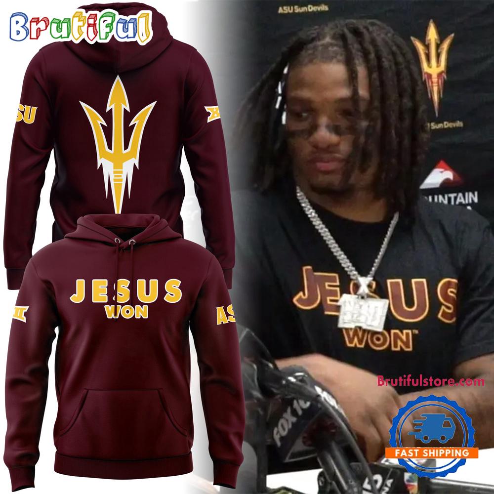 Arizona State Sun Devils JESUS WON Limited Edition New Hoodie T-Shirt