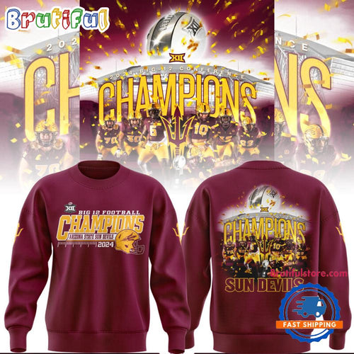 Arizona State University Football 2024 Big 12 Champions Hoodie T-Shirt